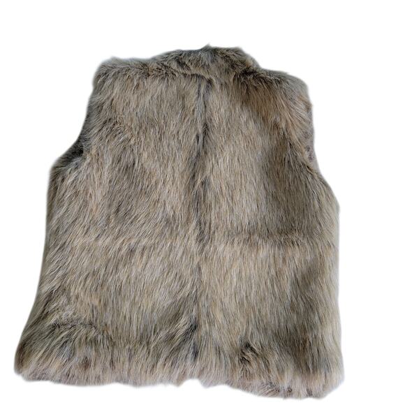 Inc Cozycore boho glam Faux Fur Vest Brown Small Petite Mob Wife Scandi Fluffy - Picture 10 of 12